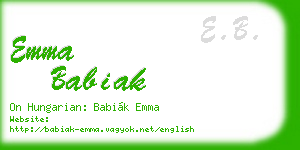 emma babiak business card